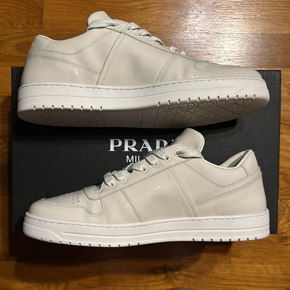 Prada - Downtown Patent Leather Sneakers - Chalk / White - Size 7 (8 US) - NEW - Picture 4 of 16
